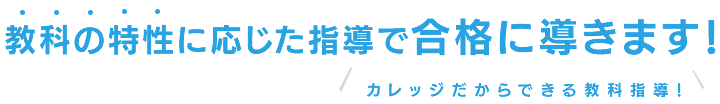 強化の特性に応じた指導で合格に導きます!