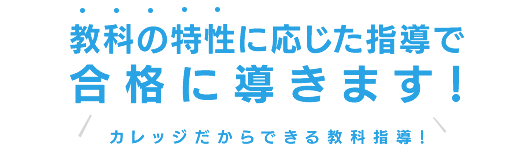 強化の特性に応じた指導で合格に導きます!